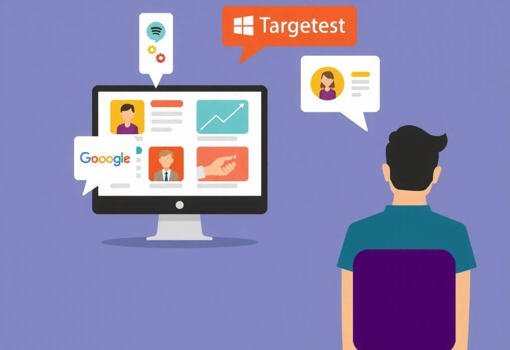 Illustration von gezielter Werbung und Marketing-Tracking