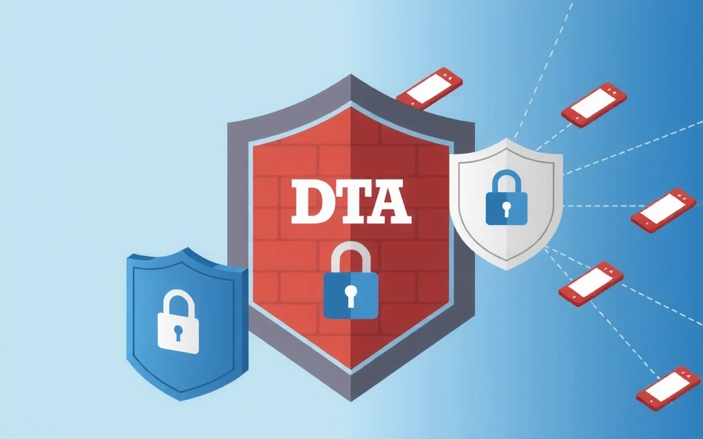 Sicherheitskonzept mit Firewall-Symbol und Schlosssymbol